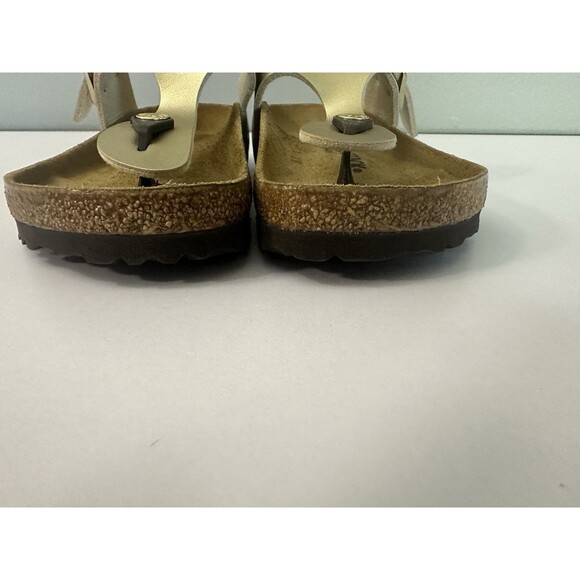 Birkenstock Gizeh Glammar GOLD Burke Flor EU-36 US 6-6.5 Hard Footbed NWOT - Picture 2 of 8